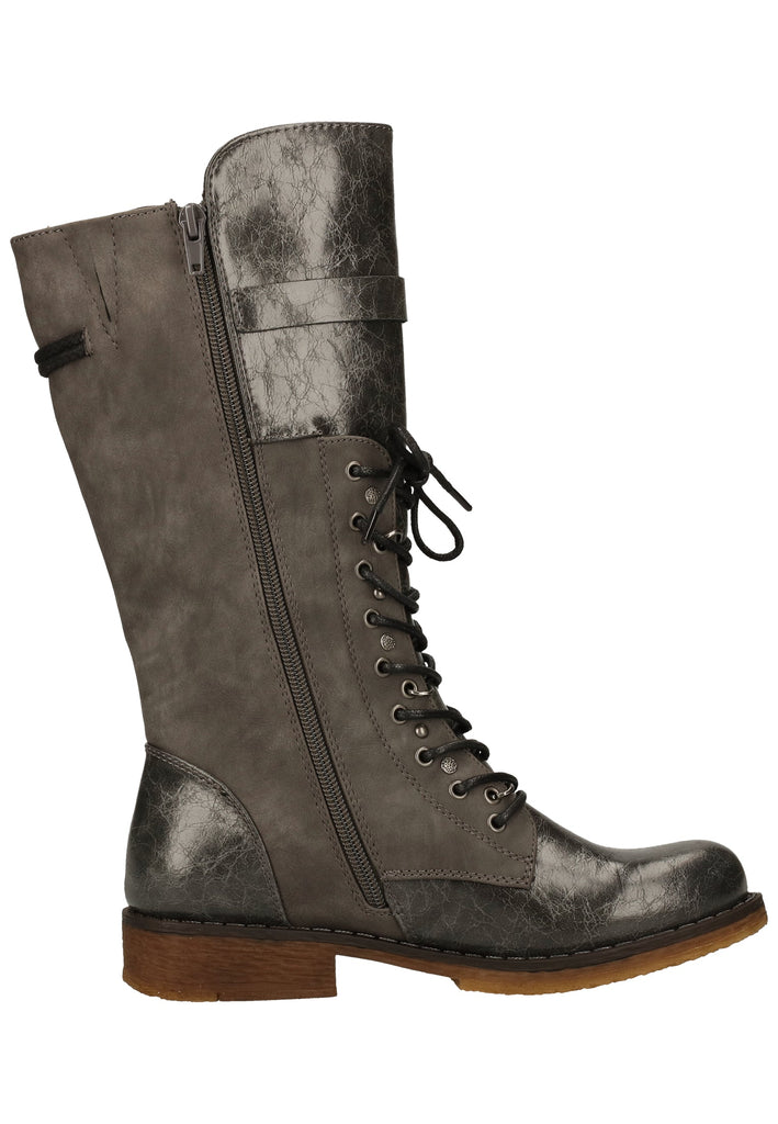 Rieker Stiefel Lederimitat Grau Warmfutter