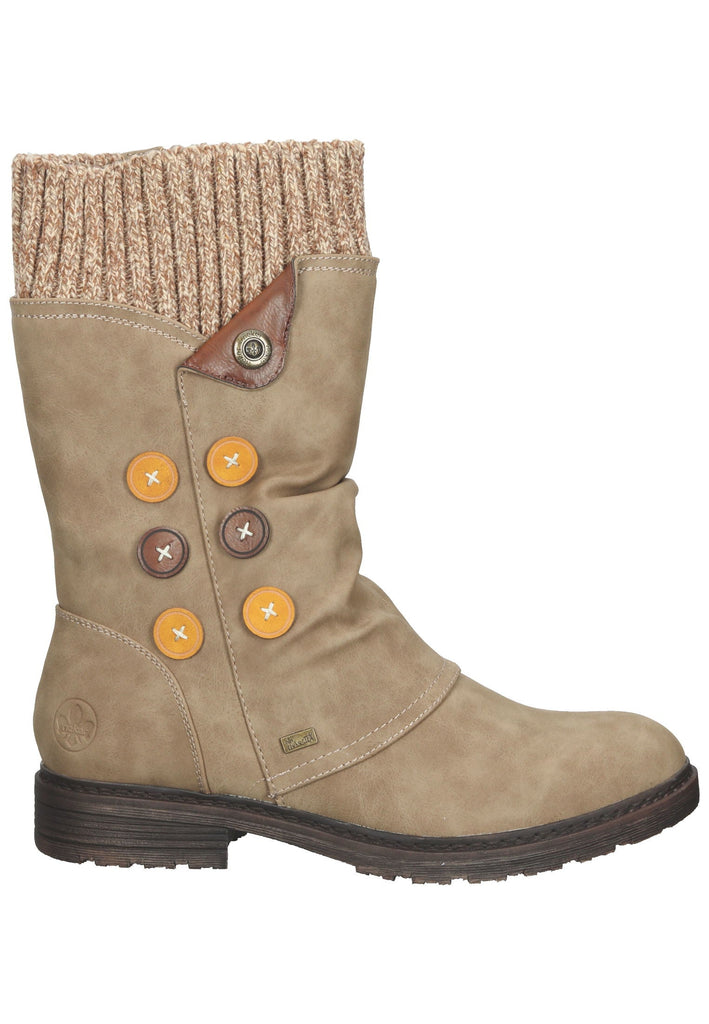 Rieker Stiefel Lederimitat Hellbraun Warmfutter