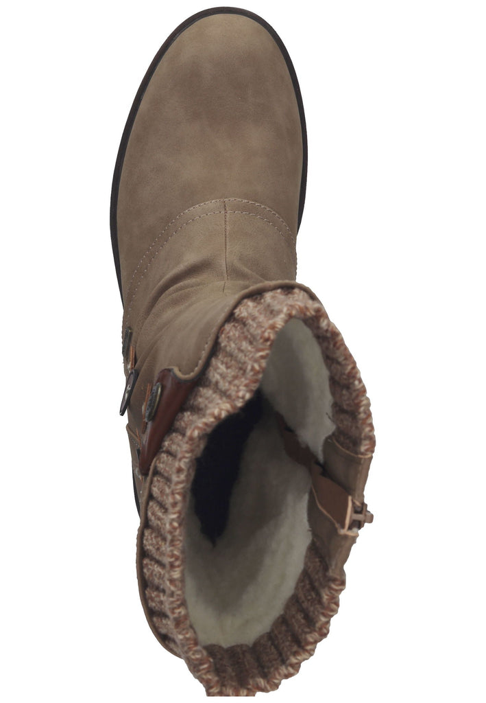 Rieker Stiefel Lederimitat Hellbraun Warmfutter