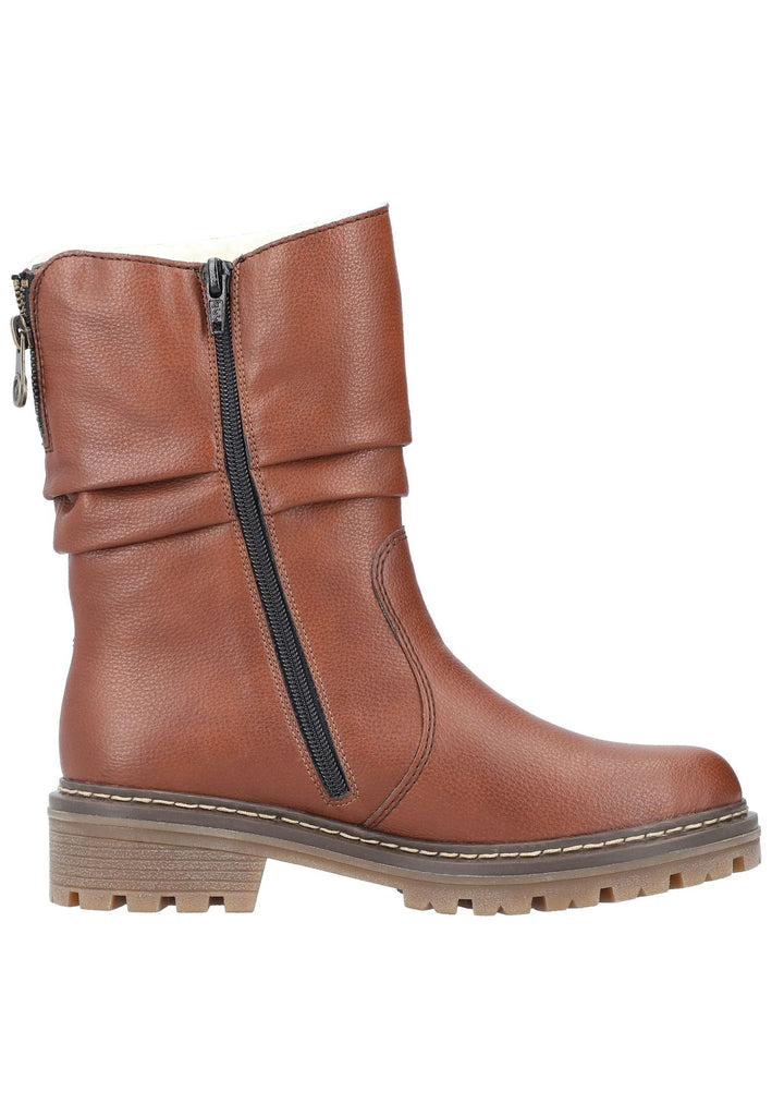 Rieker Stiefel Lederimitat Rotbraun
