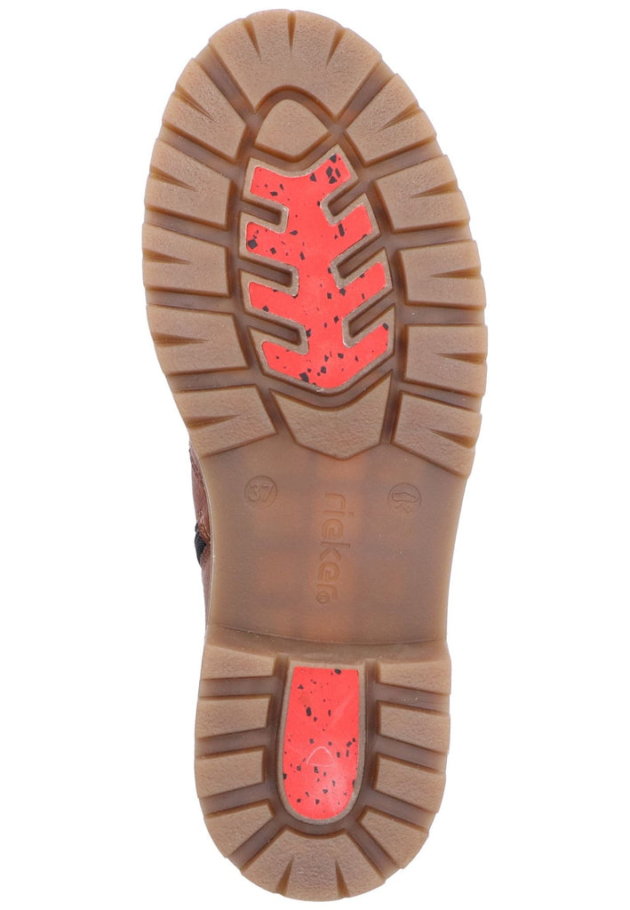 Rieker Stiefel Lederimitat Rotbraun