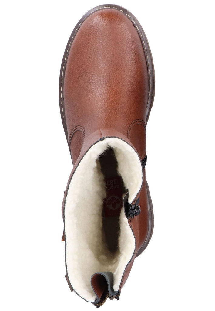 Rieker Stiefel Lederimitat Rotbraun