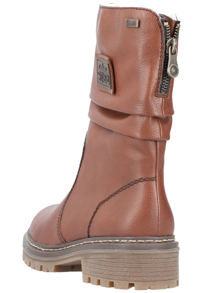 Rieker Stiefel Lederimitat Rotbraun