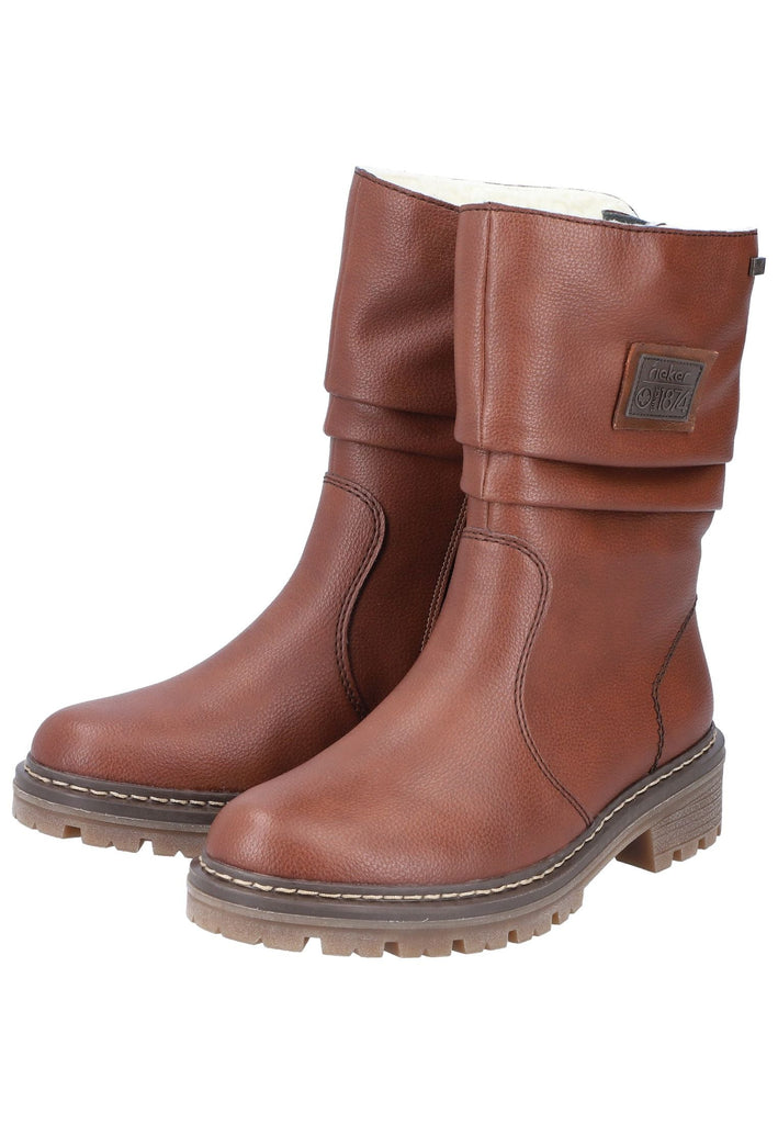 Rieker Stiefel Lederimitat Rotbraun