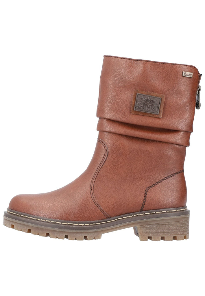 Rieker Stiefel Lederimitat Rotbraun