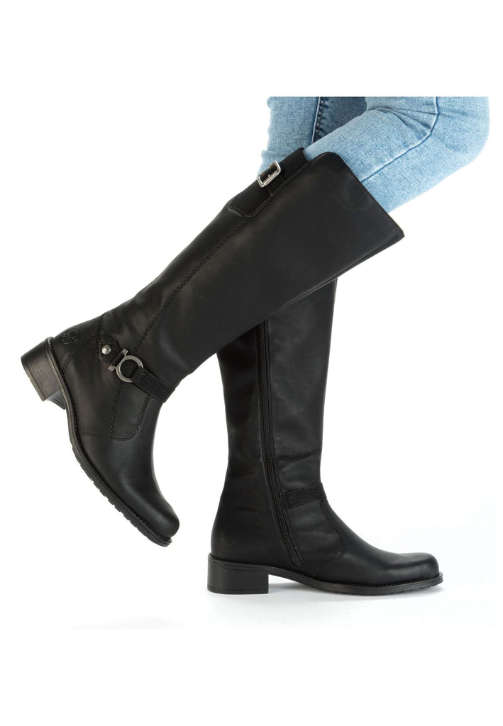 Rieker Stiefel Lederimitat Schwarz