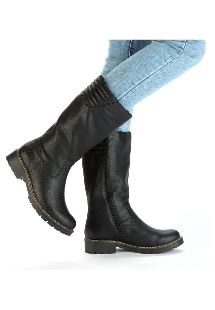 Rieker Stiefel Lederimitat Schwarz