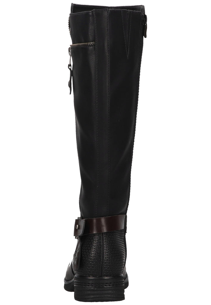 Rieker Stiefel Lederimitat Schwarz