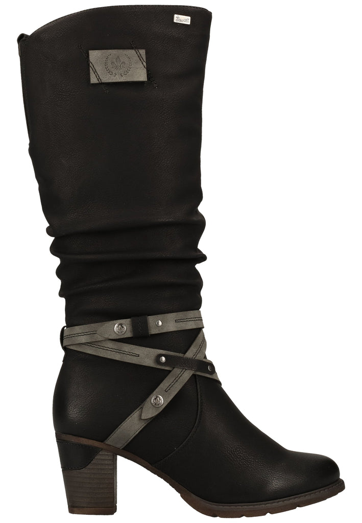 Rieker Stiefel Lederimitat Schwarz