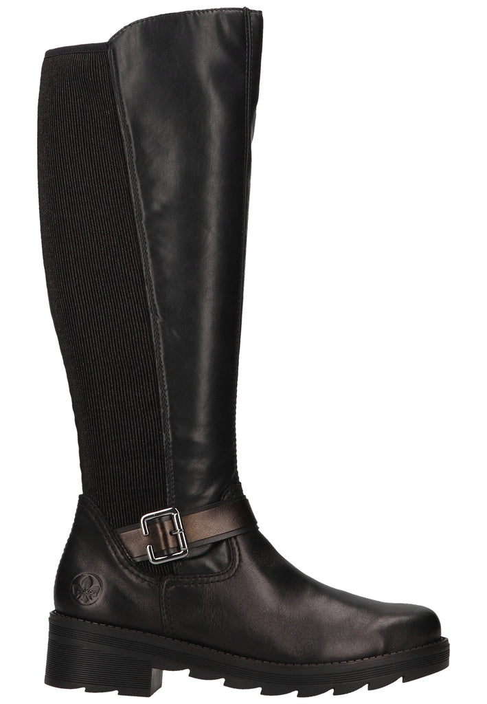 Rieker Stiefel Lederimitat Schwarz