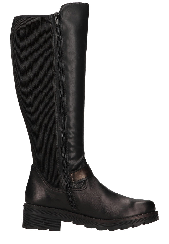 Rieker Stiefel Lederimitat Schwarz