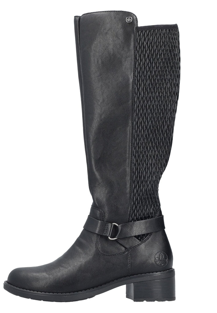 Rieker Stiefel Lederimitat Schwarz