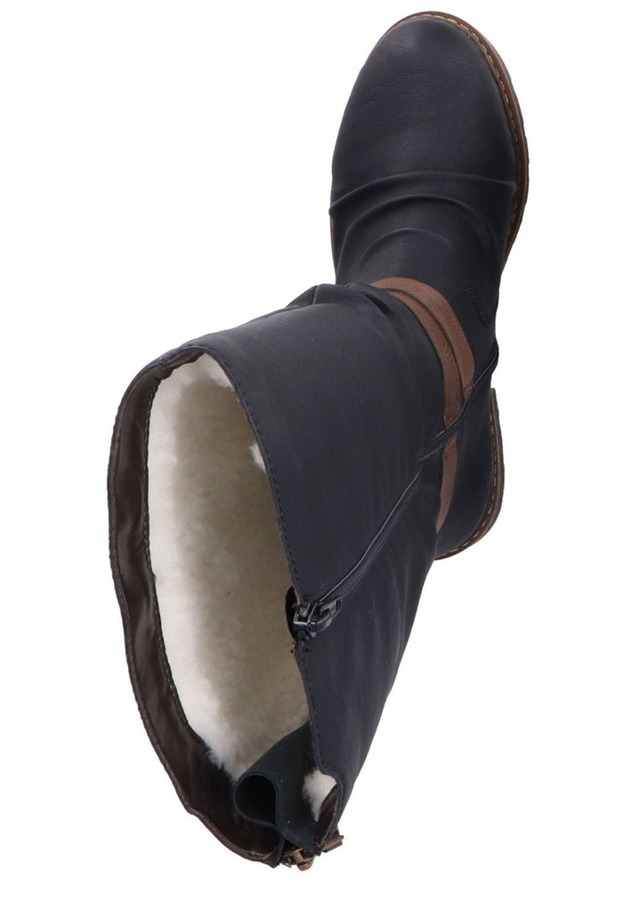 Rieker Stiefel Lederimitat Schwarz/Braun