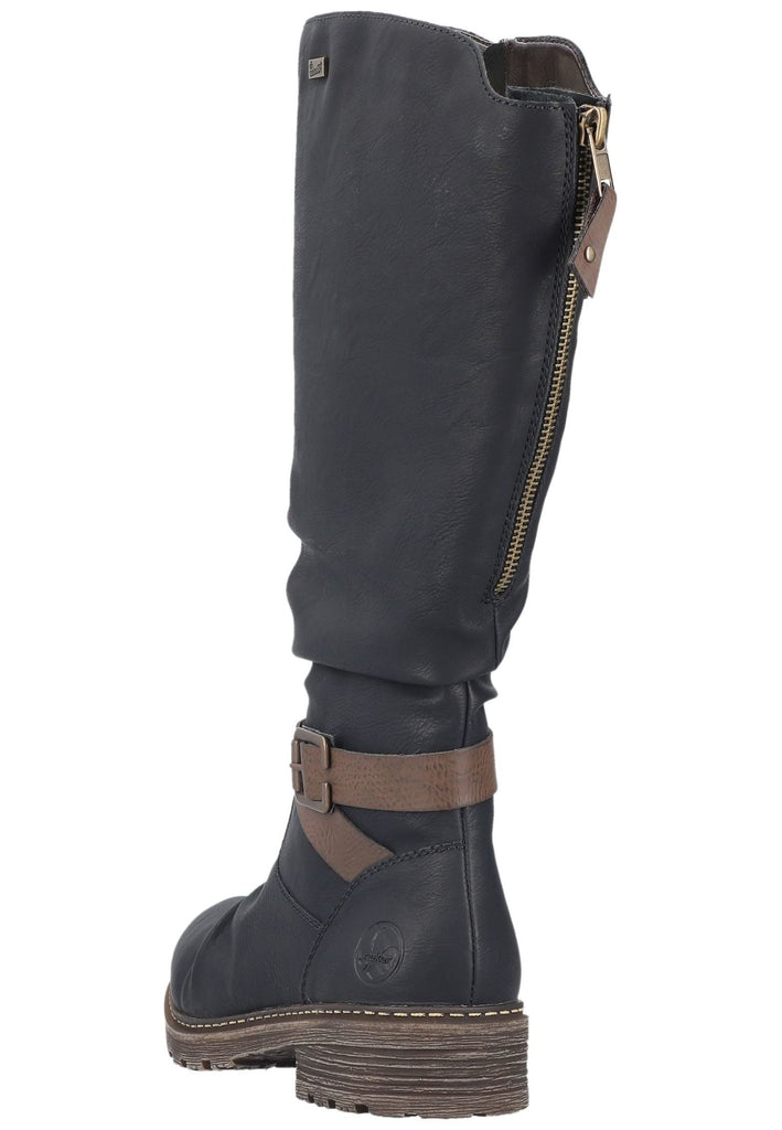 Rieker Stiefel Lederimitat Schwarz/Braun