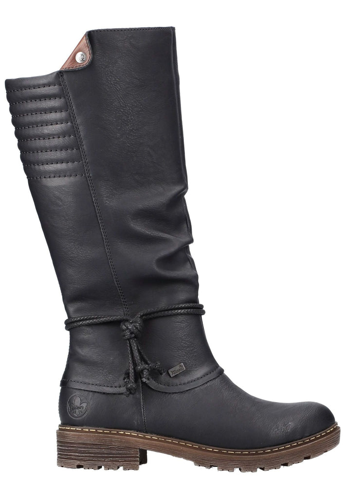 Rieker Stiefel Lederimitat Schwarz/Braun Warmfutter