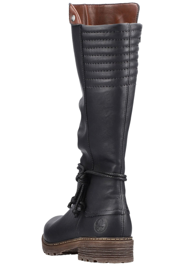 Rieker Stiefel Lederimitat Schwarz/Braun Warmfutter