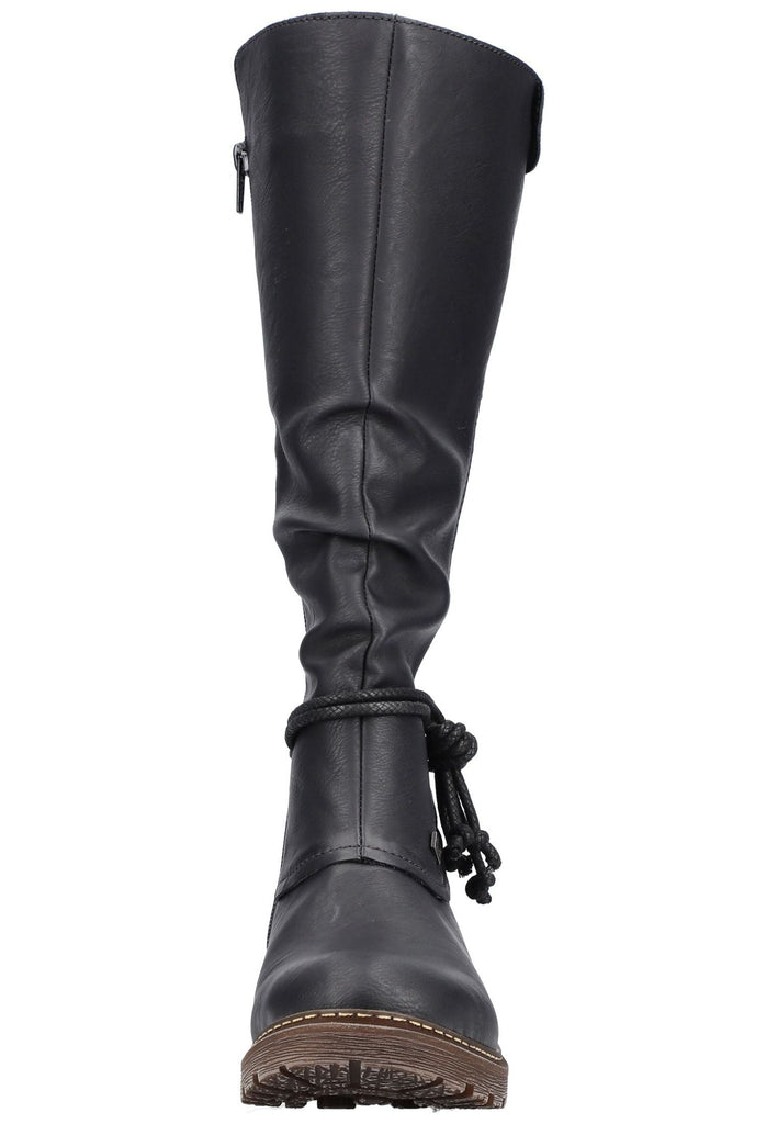 Rieker Stiefel Lederimitat Schwarz/Braun Warmfutter