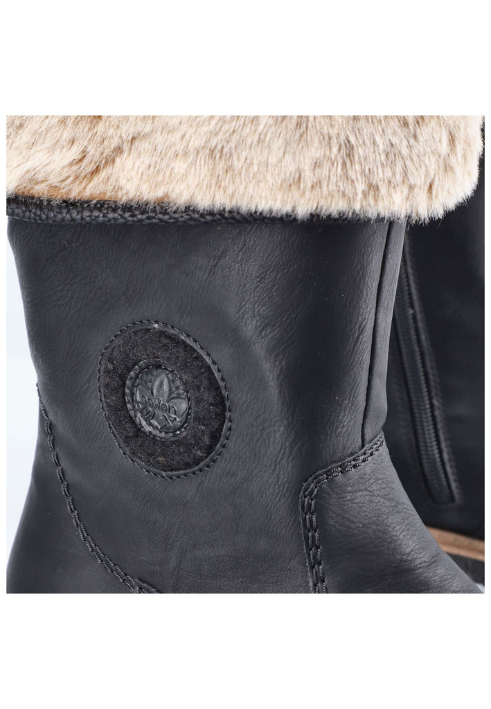 Rieker Stiefel Lederimitat Schwarz Warmfutter