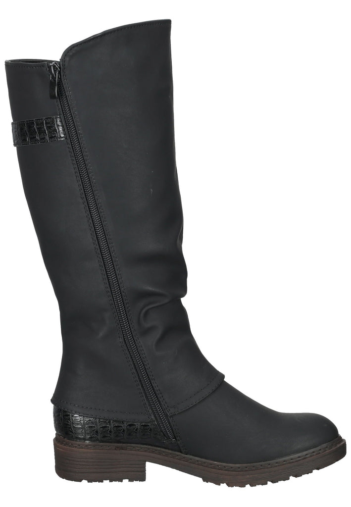 Rieker Stiefel Lederimitat Schwarz Warmfutter