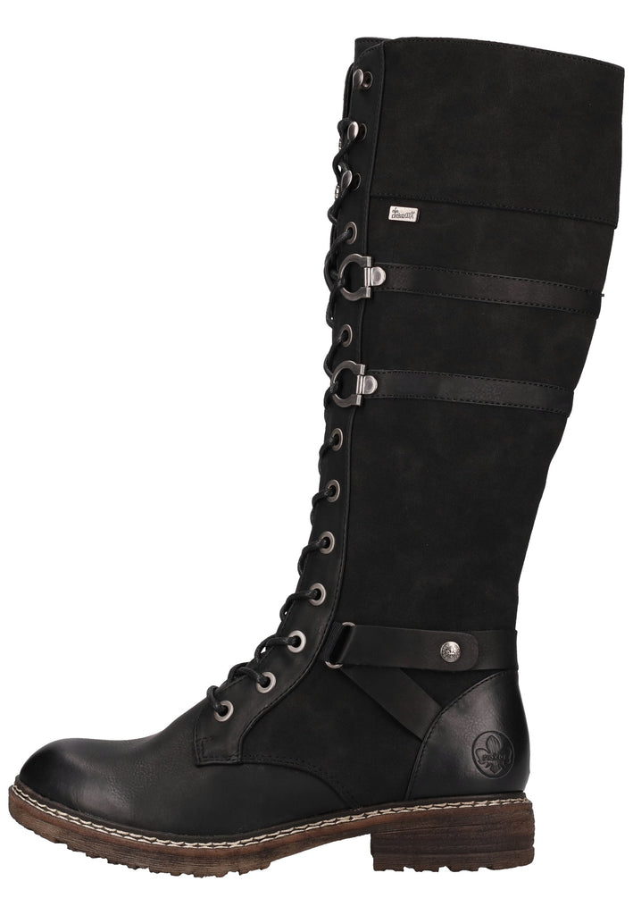 Rieker Stiefel Lederimitat Schwarz Warmfutter