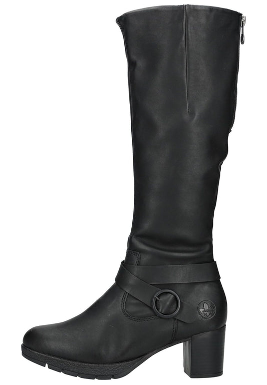 Rieker Stiefel Lederimitat Schwarz Warmfutter