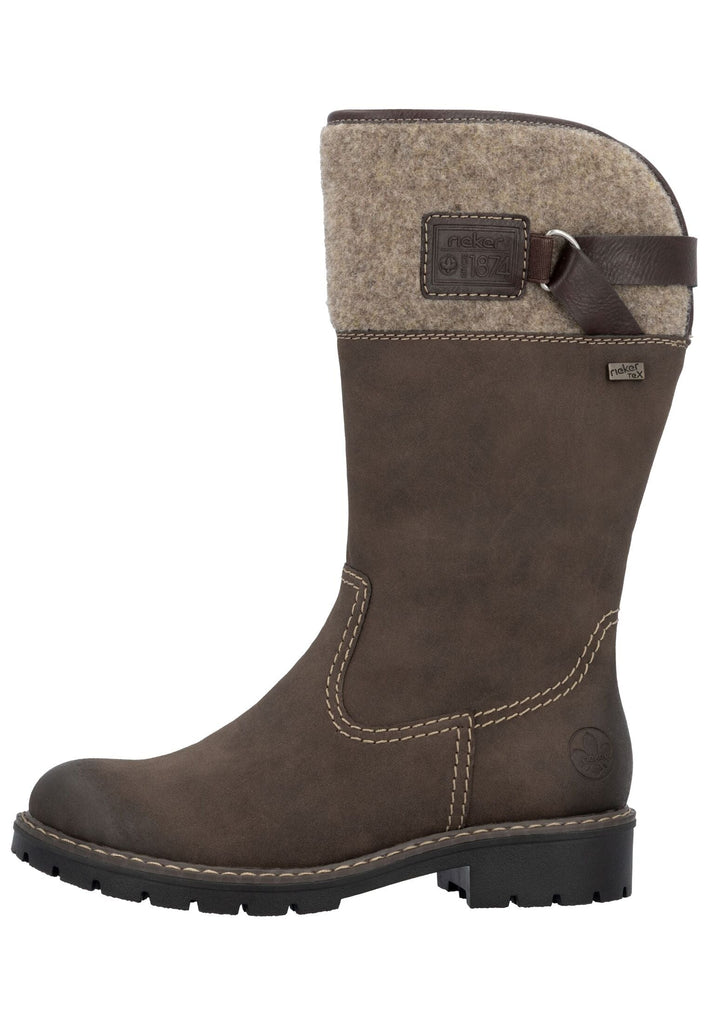 Rieker Stiefel Lederimitat Tabak Warmfutter