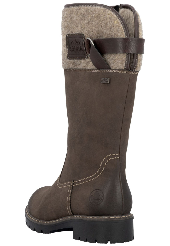 Rieker Stiefel Lederimitat Tabak Warmfutter