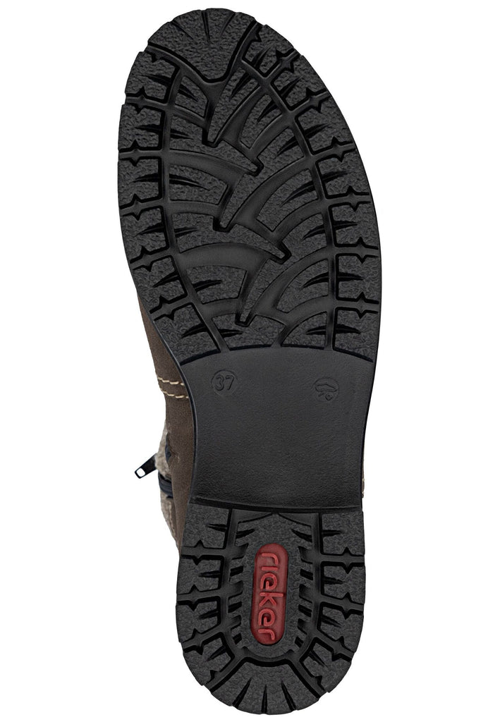 Rieker Stiefel Lederimitat Tabak Warmfutter