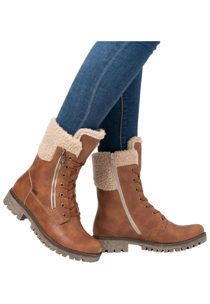 Rieker Stiefel Lederimitat Zimt Warmfutter