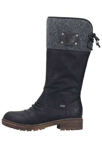 Stiefel Rieker Stiefel Lederimitat/Textil Schwarz/Grau