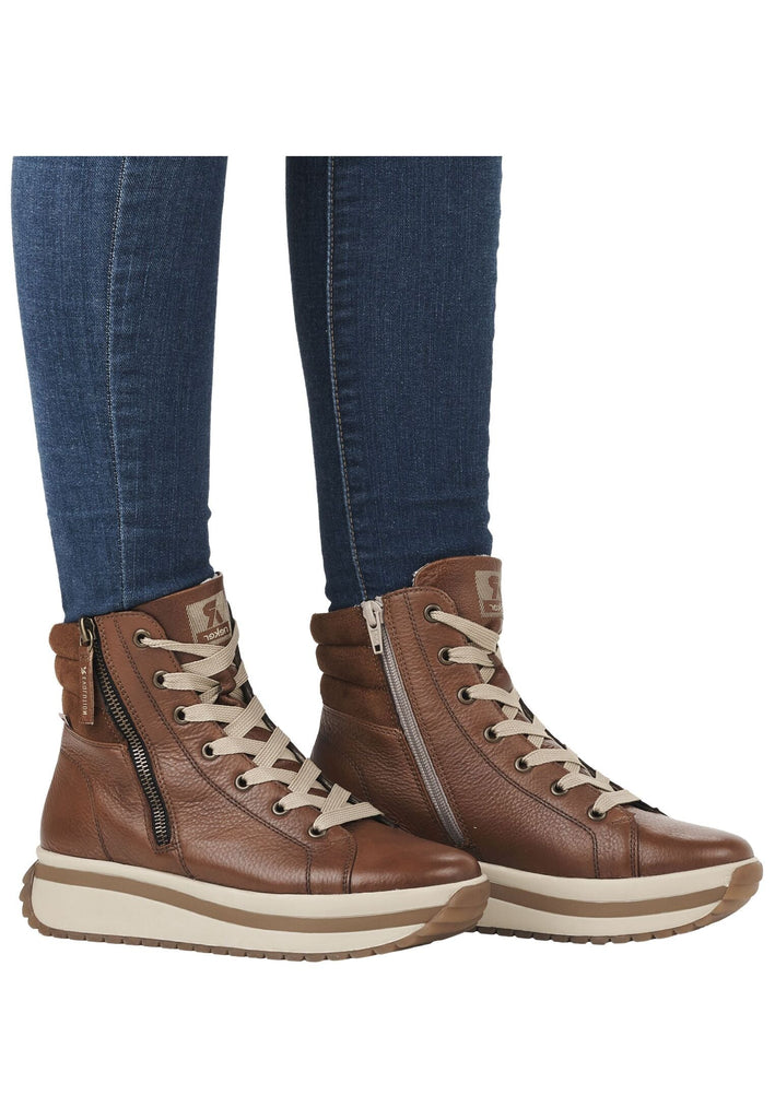 Rieker Stiefelette Glattleder Braun Warmfutter
