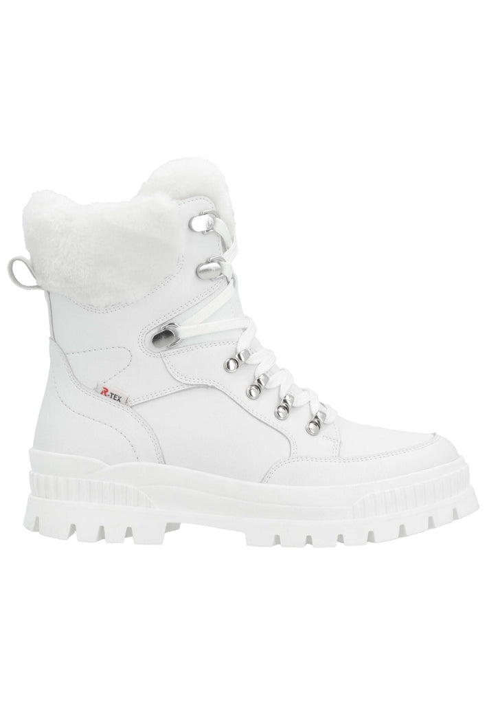 Rieker Stiefelette Glattleder Weiß Warmfutter