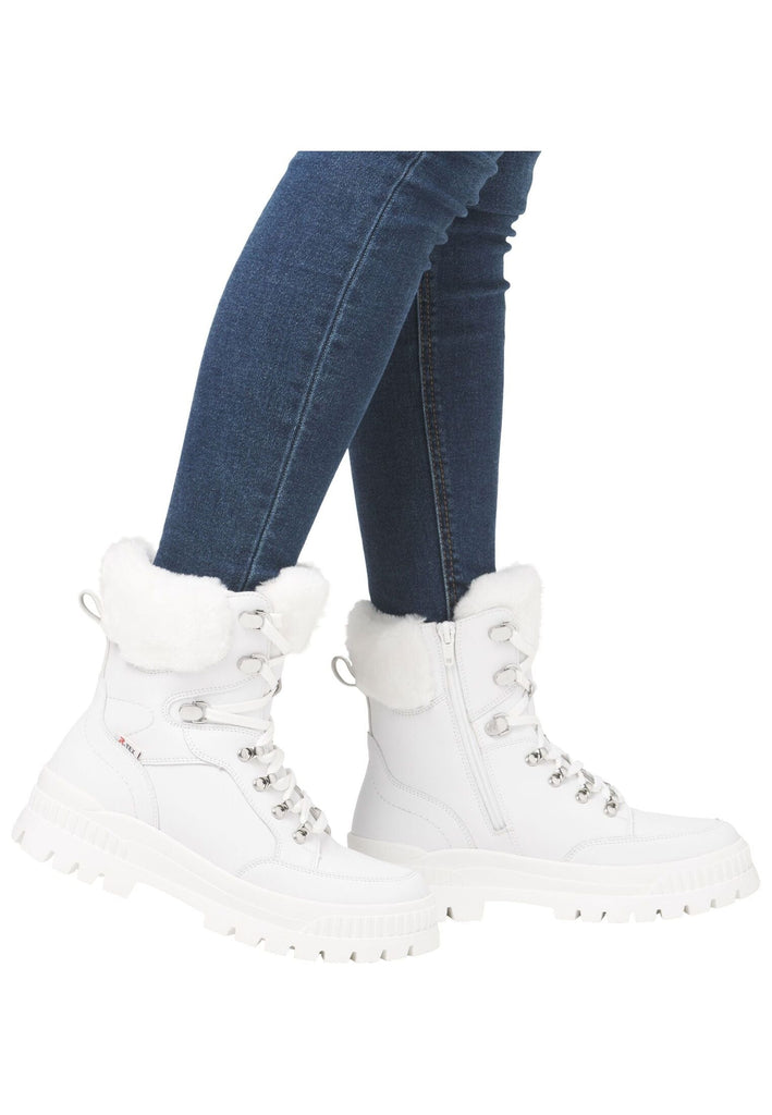 Rieker Stiefelette Glattleder Weiß Warmfutter