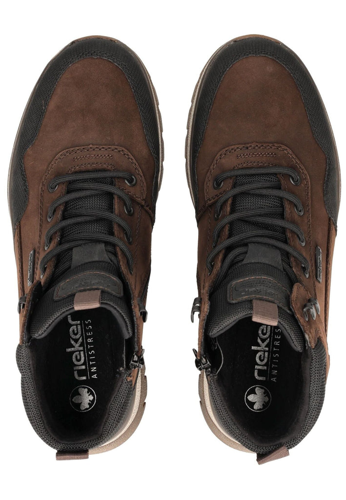 Rieker Stiefelette Leder Schwarz/Braun Warmfutter