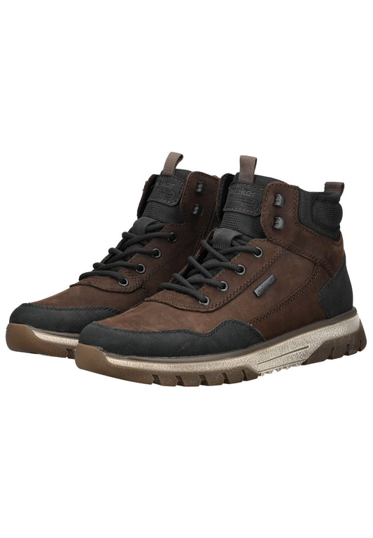 Rieker Stiefelette Leder Schwarz/Braun Warmfutter