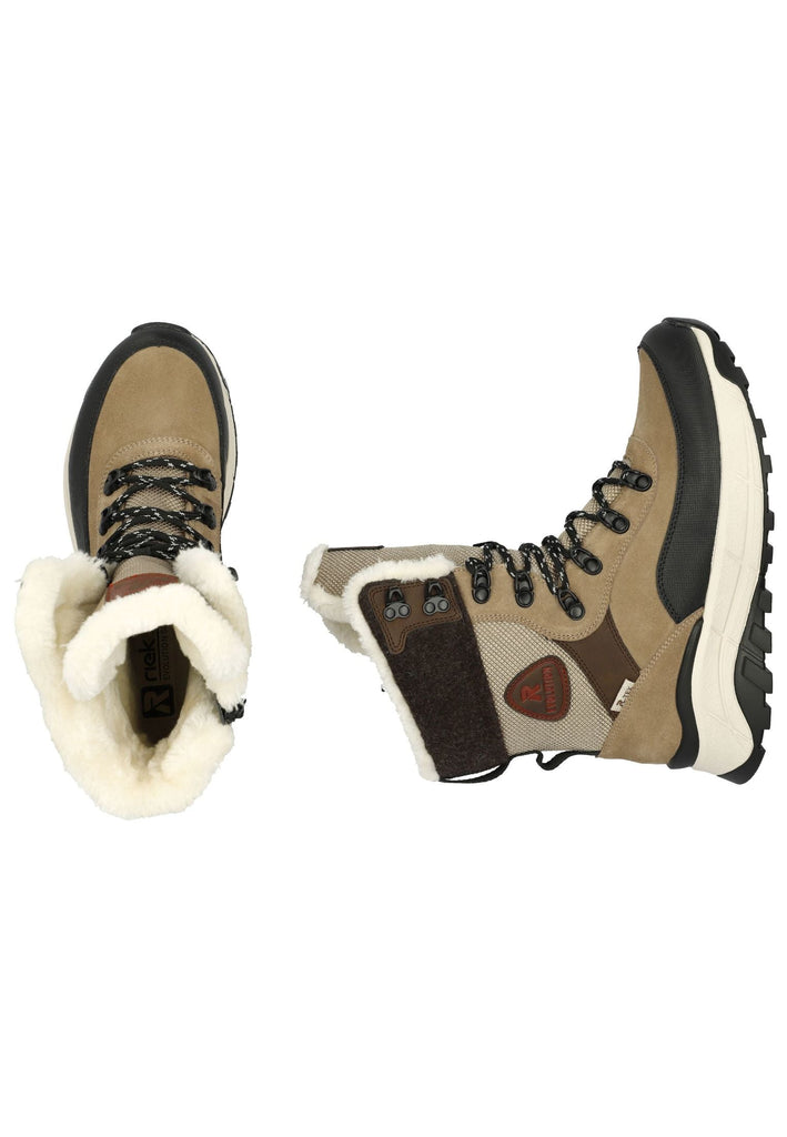 Rieker Stiefelette Leder/Textil Braun/Schwarz