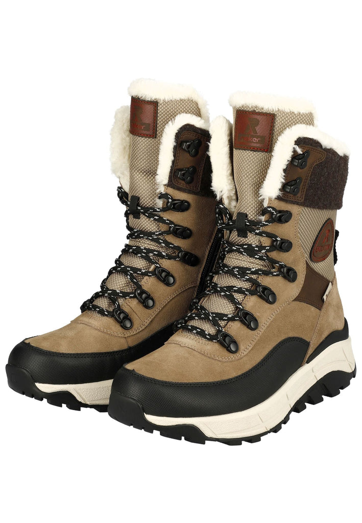 Rieker Stiefelette Leder/Textil Braun/Schwarz