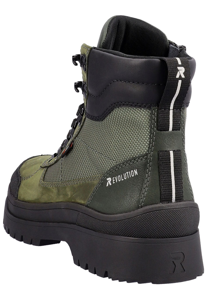 Rieker Stiefelette Leder/Textil Grün/Schwarz