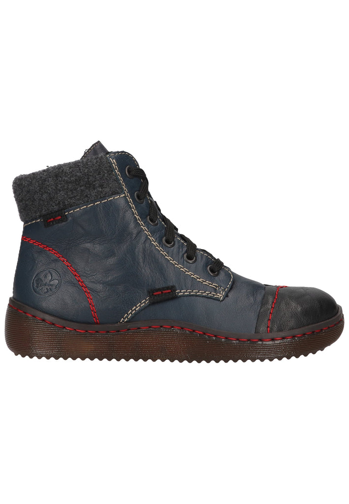 Rieker Stiefelette Leder/Textil Royalblau Warmfutter