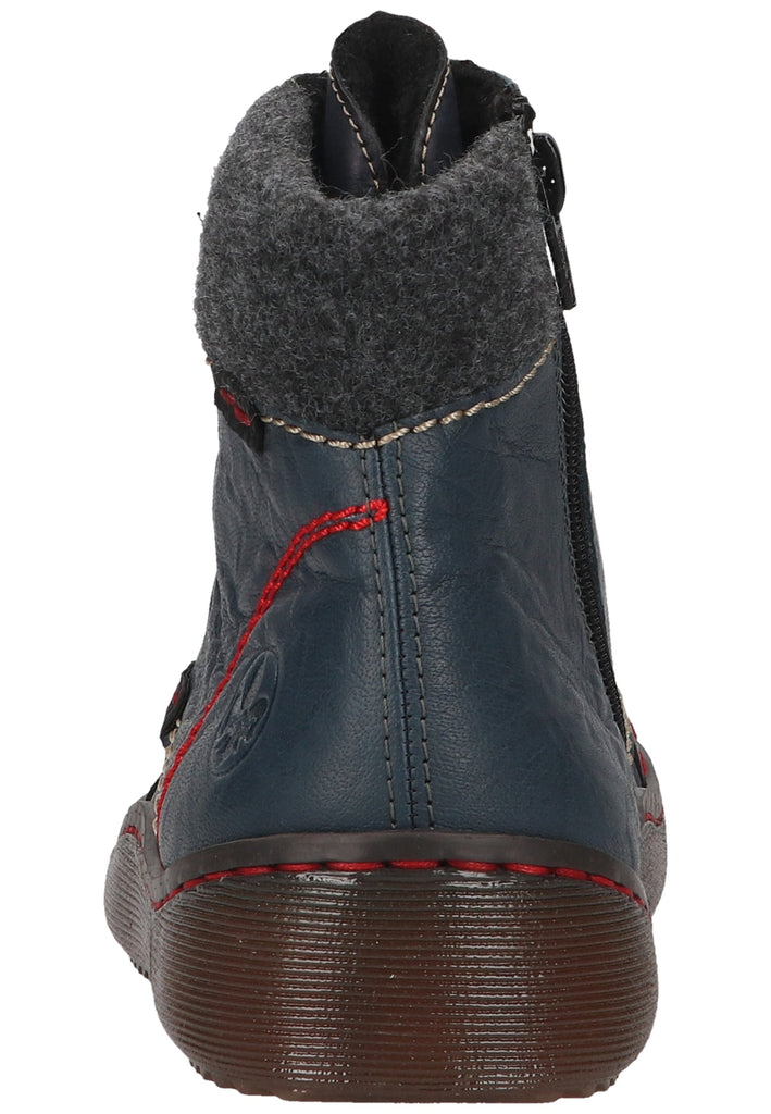 Rieker Stiefelette Leder/Textil Royalblau Warmfutter