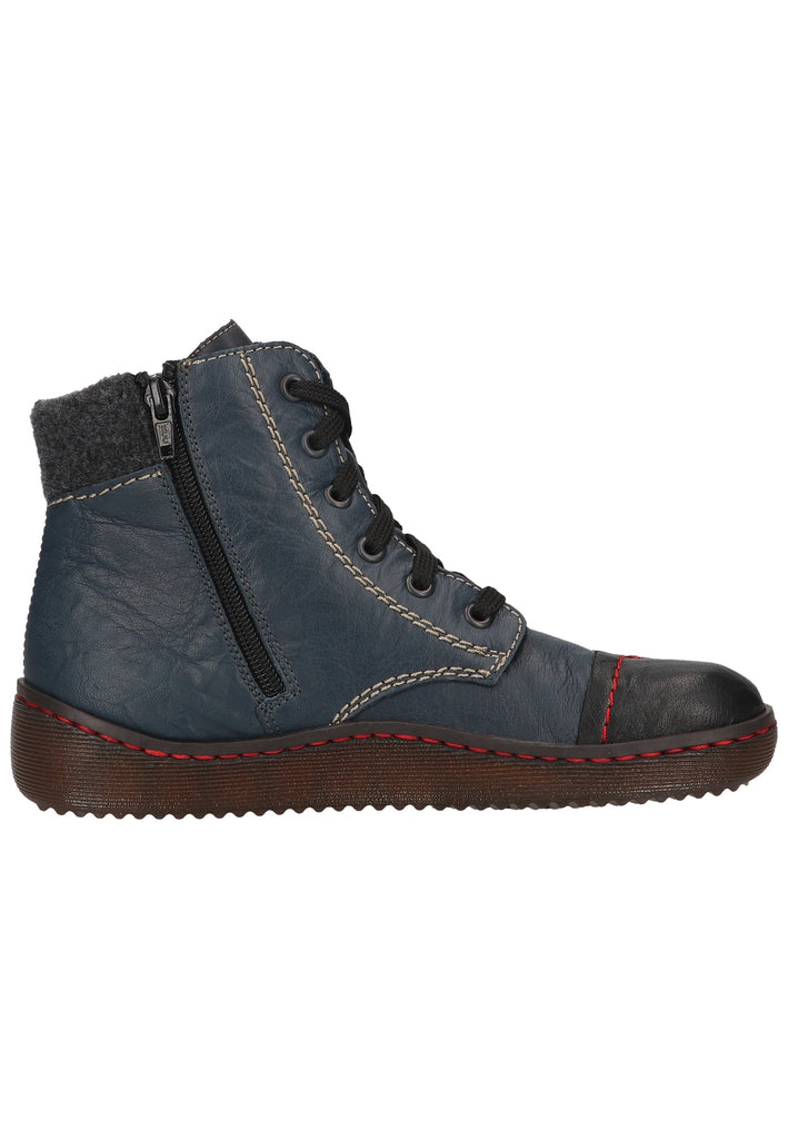 Rieker Stiefelette Leder/Textil Royalblau Warmfutter