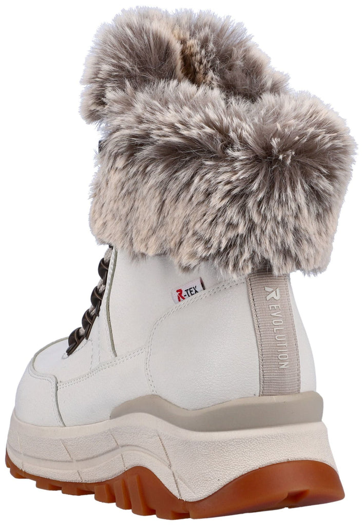 Rieker Stiefelette Leder/Textil Weiß Warmfutter