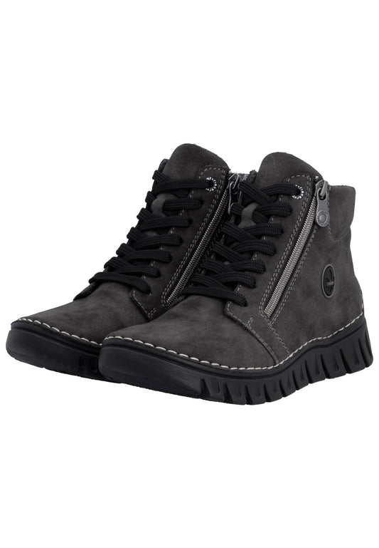 Rieker Stiefelette Lederimitat Anthrazit Warmfutter