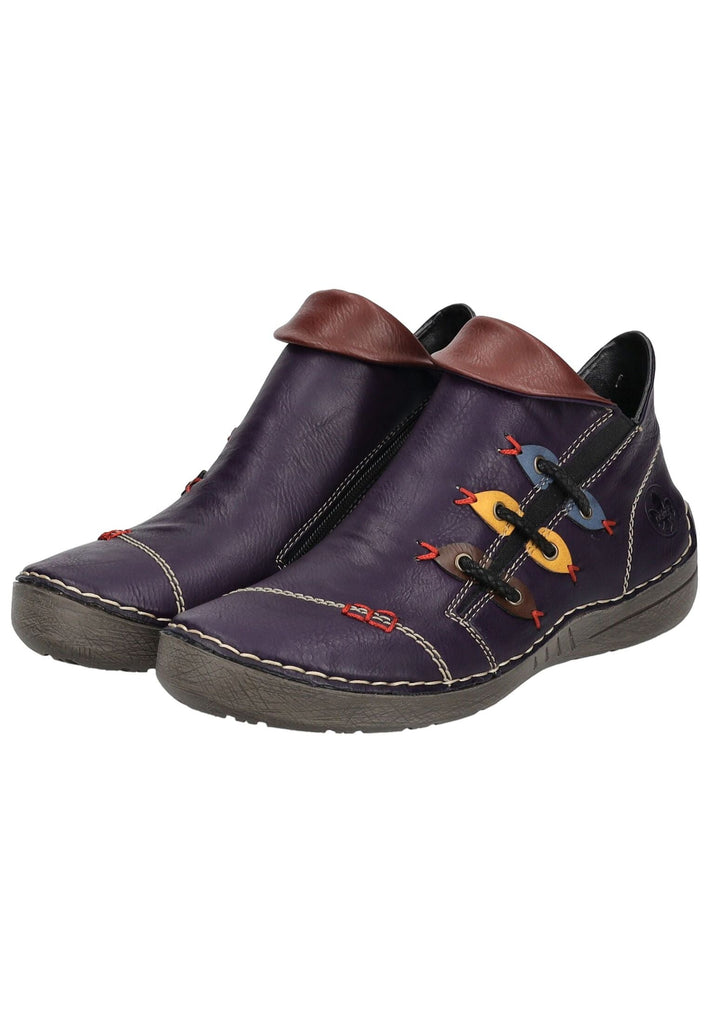 Rieker Stiefelette Lederimitat Aubergine