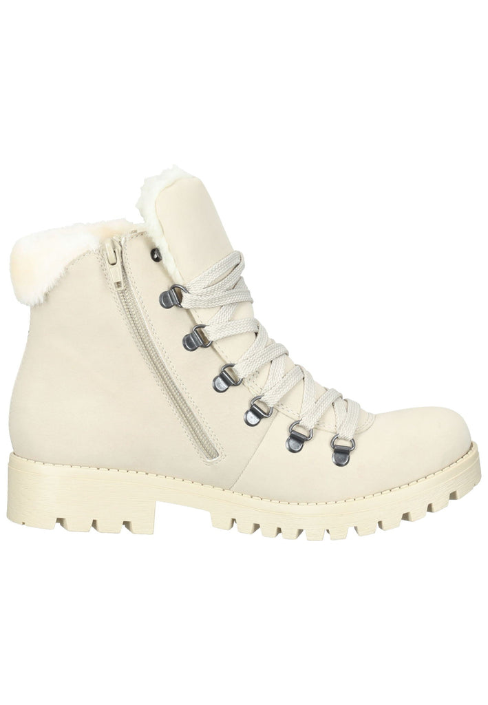 Rieker Stiefelette Lederimitat Beige/Weiß Warmfutter