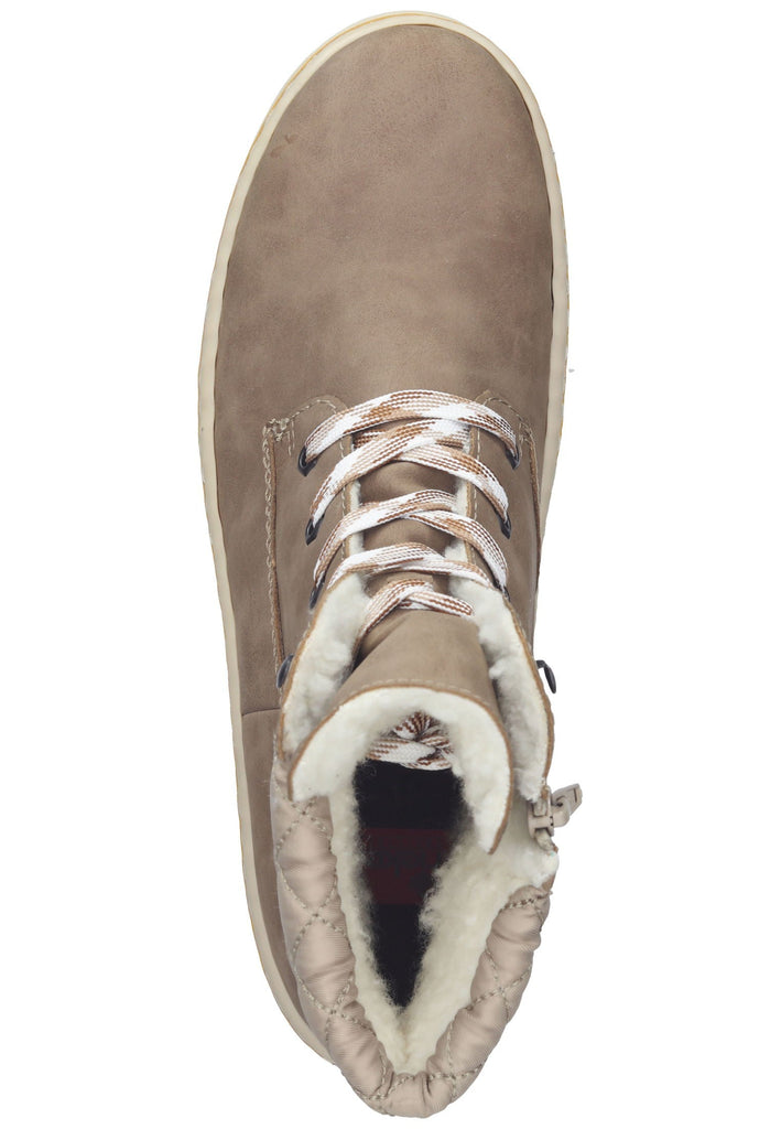 Rieker Stiefelette Lederimitat Braun/Beige Warmfutter