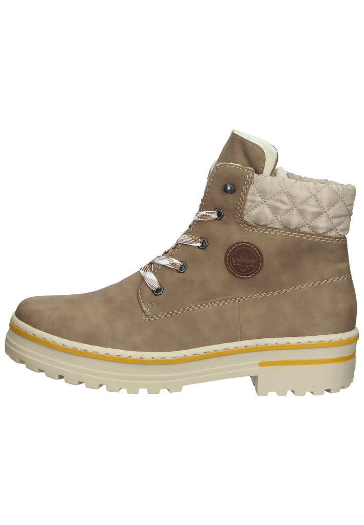 Rieker Stiefelette Lederimitat Braun/Beige Warmfutter