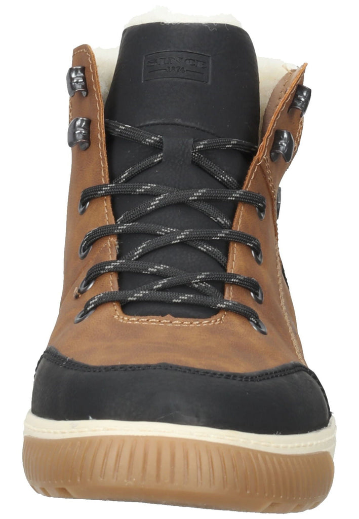Rieker Stiefelette Lederimitat Braun/Schwarz Warmfutter