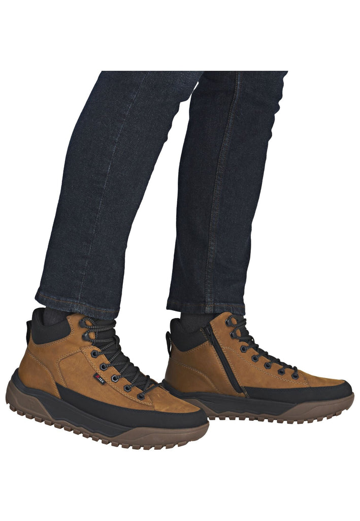 Rieker Stiefelette Lederimitat Braun/Schwarz Warmfutter