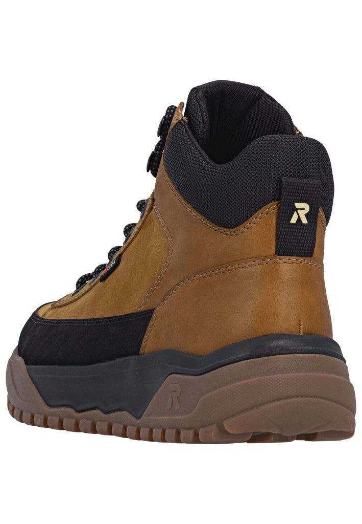 Rieker Stiefelette Lederimitat Braun/Schwarz Warmfutter